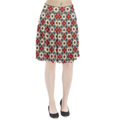 Seamless Red Pattern Pleated Skirt by designsbymallika