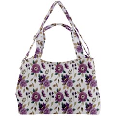 Pretty Dark Magenta Flowers Double Compartment Shoulder Bag by designsbymallika