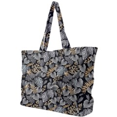 Metallic Leaves Pattern Simple Shoulder Bag