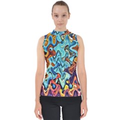 Abstrait Mock Neck Shell Top by sfbijiart