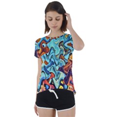 Abstrait Short Sleeve Foldover Tee by sfbijiart