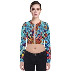 Abstrait 001 -1 (1)p Long Sleeve Zip Up Bomber Jacket by sfbijiart