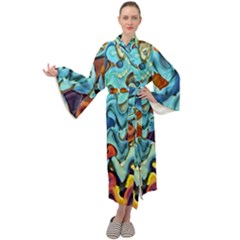 Abstrait 001 -1 (1)p Maxi Velour Kimono