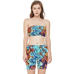 Abstrait 001 -1 (1)p Stretch Shorts And Tube Top Set by sfbijiart