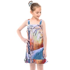 Paysage D hiver Kids  Overall Dress by sfbijiart