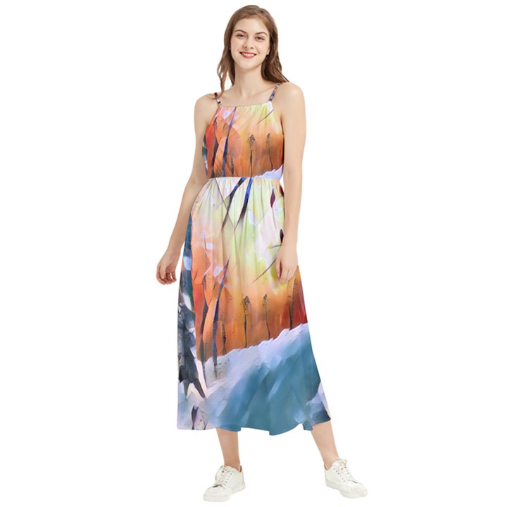 Paysage D hiver Boho Sleeveless Summer Dress