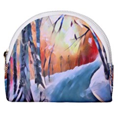 Paysage D hiver Horseshoe Style Canvas Pouch