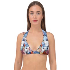 Multifleurs Double Strap Halter Bikini Top