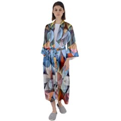 Multifleurs Maxi Satin Kimono