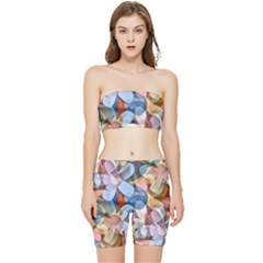 Multifleurs Stretch Shorts And Tube Top Set by sfbijiart