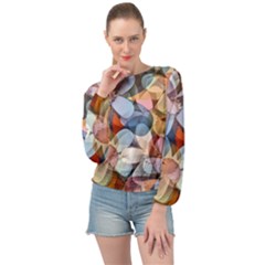 Multifleurs Banded Bottom Chiffon Top by sfbijiart