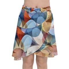 Motif Florale Chiffon Wrap Front Skirt