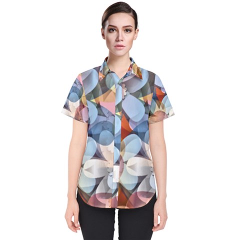 Motif Florale Women s Short Sleeve Shirt by sfbijiart