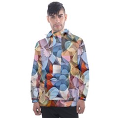 Motif Florale Men s Front Pocket Pullover Windbreaker