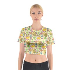 Paisley Print Yellow Cotton Crop Top by designsbymallika