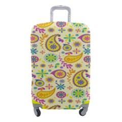 Paisley Print Yellow Luggage Cover (small)