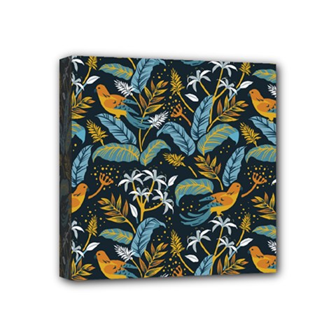 Tropical Bird Pattern Mini Canvas 4  X 4  (stretched) by designsbymallika