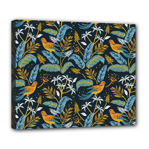 Tropical Bird Pattern Deluxe Canvas 24  X 20  (stretched) by designsbymallika