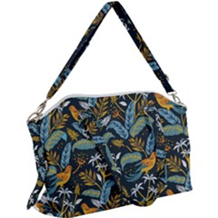 Tropical Bird Pattern Canvas Crossbody Bag