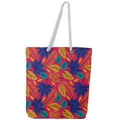 Beautiful Pink Tropical Pattern Full Print Rope Handle Tote (large) by designsbymallika