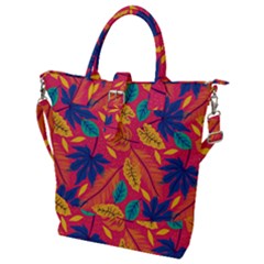Beautiful Pink Tropical Pattern Buckle Top Tote Bag by designsbymallika