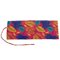 Beautiful Pink Tropical Pattern Roll Up Canvas Pencil Holder (s) by designsbymallika