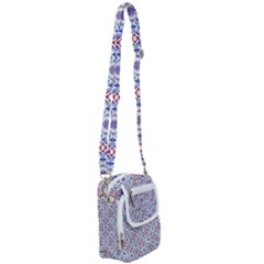 Blue Tile Pattern Shoulder Strap Belt Bag