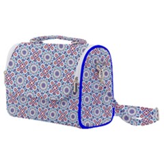 Blue Tile Pattern Satchel Shoulder Bag