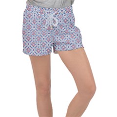 Blue Tile Pattern Velour Lounge Shorts