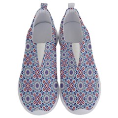 Blue Tile Pattern No Lace Lightweight Shoes