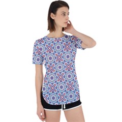 Blue Tile Pattern Perpetual Short Sleeve T-Shirt