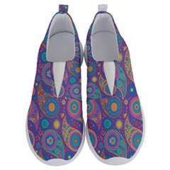 Baatik Purple Print No Lace Lightweight Shoes by designsbymallika