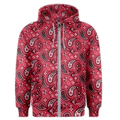 Baatik Red Pattern Men s Zipper Hoodie by designsbymallika