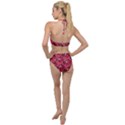Baatik Red Pattern Plunging Cut Out Swimsuit View2