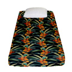 Orange Flower Love Fitted Sheet (single Size) by designsbymallika