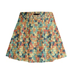 Mosaic Print 2 Mini Flare Skirt by designsbymallika