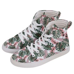Tropical Leaves Pattern Women s Hi-top Skate Sneakers by designsbymallika