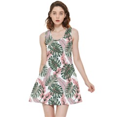Tropical Leaves Pattern Inside Out Reversible Sleeveless Dress by designsbymallika