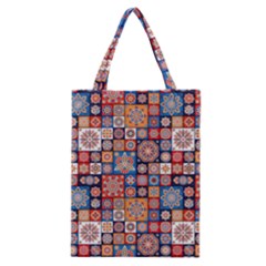 Mandala Pattern Blue Color Classic Tote Bag by designsbymallika