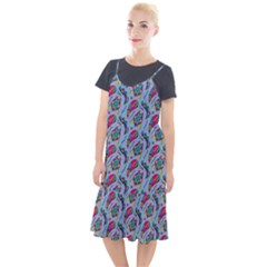 Blue Paisley Print Camis Fishtail Dress by designsbymallika