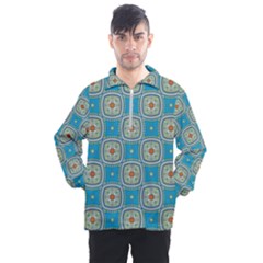 Traditional Indian Pattern Men s Half Zip Pullover by designsbymallika