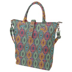 Mandala Baatik Print Buckle Top Tote Bag by designsbymallika