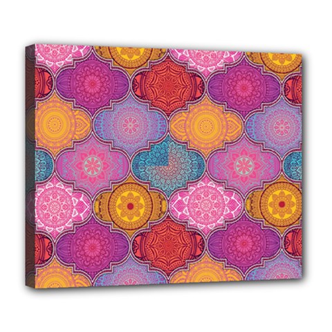 Vintage Love Mandala Deluxe Canvas 24  X 20  (stretched) by designsbymallika