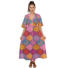 Vintage Love Mandala Kimono Sleeve Boho Dress by designsbymallika