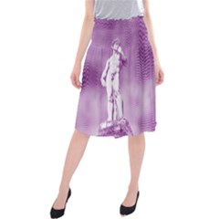 Modul Statue Greek Athlete Vaporwave Midi Beach Skirt