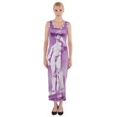 Modul Statue Greek Athlete Vaporwave Fitted Maxi Dress