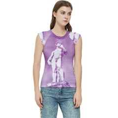 Modul Statue Greek Athlete Vaporwave Women s Raglan Cap Sleeve Tee