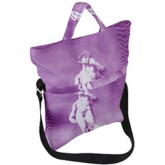 Modul Statue Greek Athlete Vaporwave Fold Over Handle Tote Bag