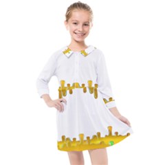 Dripping Paint In Wonderful Colors Kids  Quarter Sleeve Shirt Dress by pepitasart