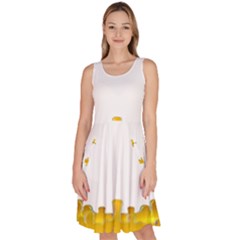 Dripping Paint In Wonderful Colors Knee Length Skater Dress With Pockets by pepitasart